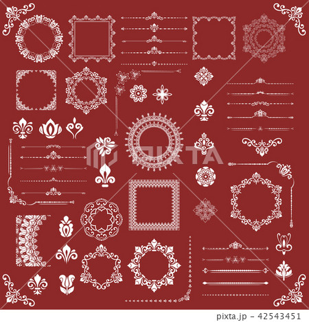 Vintage Set of Vector Horizontal, Square and Round Elements Vintage Set of Vector Horizontal, Square and Round Elements 42543451