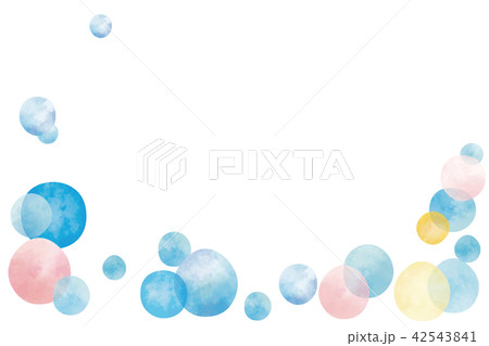 水彩風 夏色ドットフレームのイラスト素材