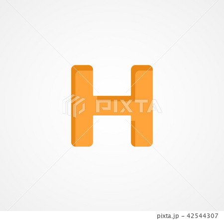 Letter H. Bold geometric font element. Modern vector alphabet symbol. 42544307