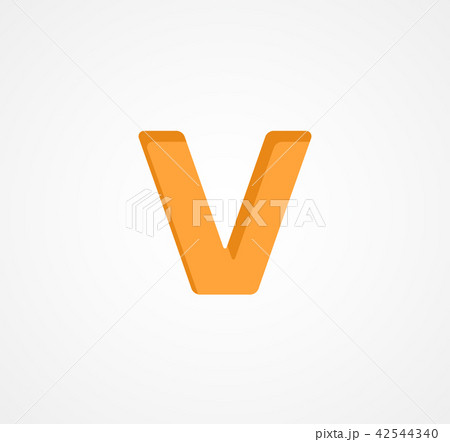 Letter V. Bold geometric font element. Modern vector alphabet symbol. Letter V. Bold geometric font element. Modern vector alphabet symbol. 42544340