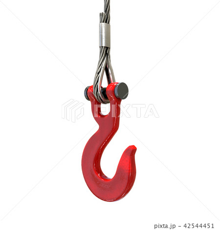 lifting crane hook and steel rope 42544451