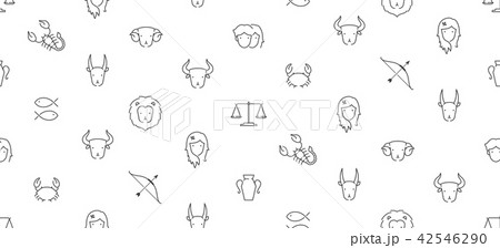 Zodiac constellation icon seamless pattern outline Zodiac constellation icon seamless pattern outline 42546290