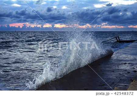 Splashing wave on the Black sea. Splashing wave on the Black sea. 42548372