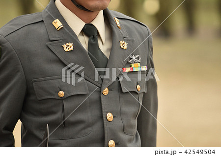 陸上自衛隊の制服の写真素材