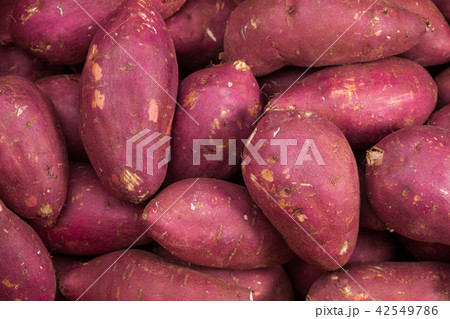 Fresh organic red sweet potatoes Fresh organic red sweet potatoes 42549786