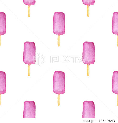 Watercolor seamless pattern with ice cream 42549843
