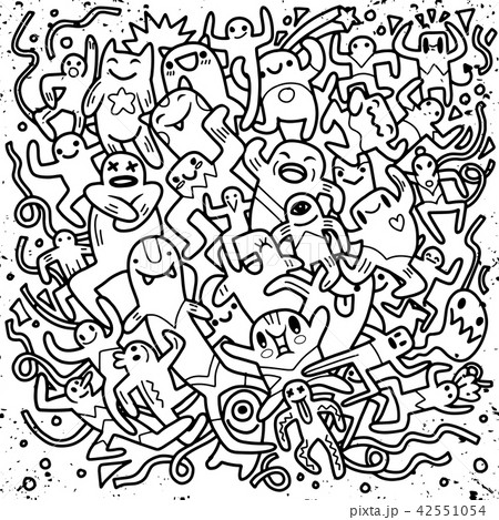 Hand drawing Doodle  of Funny party people  42551054