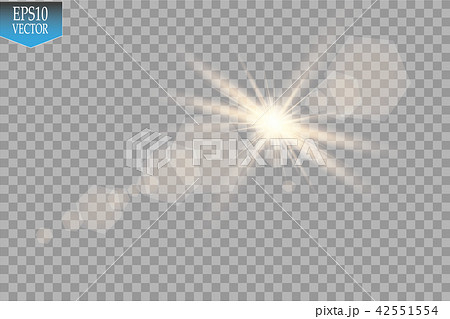 Vector transparent sunlight special lens flare light effect. Sun flash with rays and spotlight 42551554