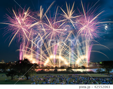 葛飾納涼花火大会の写真素材