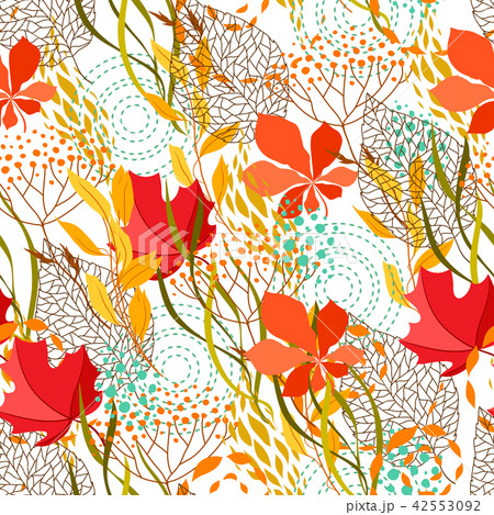 Seamless pattern with falling leaves. 42553092
