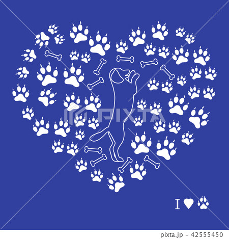 dog standing on its hind legs silhouette on a dog standing on its hind legs silhouette on a 42555450