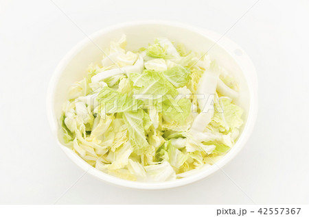 白菜のざく切り 下ごしらえ の写真素材