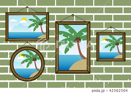 Day summer beach frames on a wall 42562504