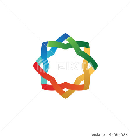 Abstract colorful ribbon circle template vector 42562523