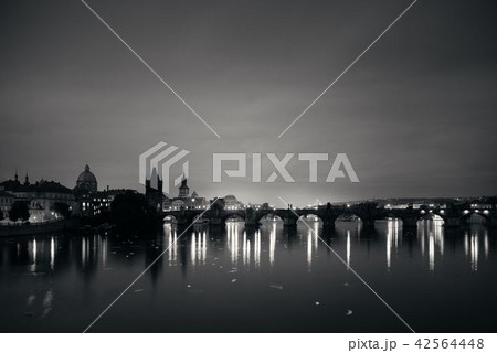 Prague skyline and bridge Prague skyline and bridge 42564448