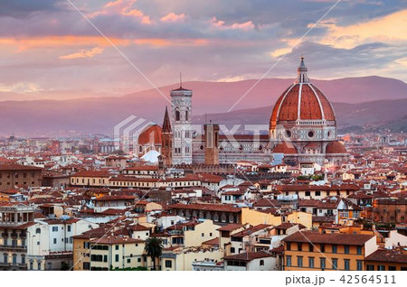 Florence Cathedral skyline sunset 42564511