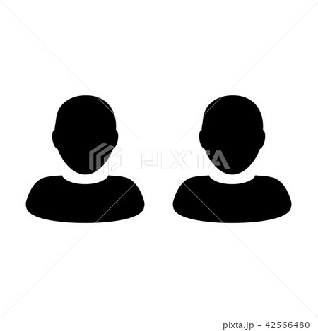 Teamwork icon vector male group of persons symbol 42566480