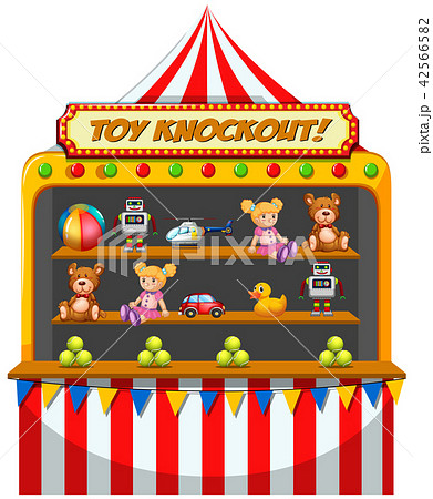 A Funfair Stall On White Backgroundのイラスト素材 42566582 Pixta