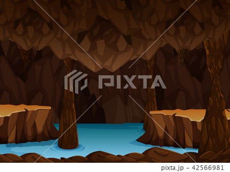Underground cave with water 42566981