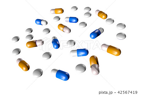 薬のイラスト 錠剤 カプセル のイラスト素材
