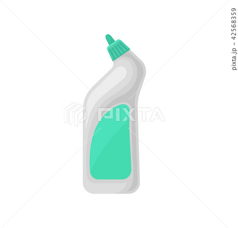Toilet cleaner gel plastic bottle, household cleaning chemical product container vector Illustration 42568359
