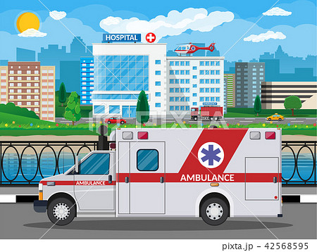 Hospital building, medical background 42568595