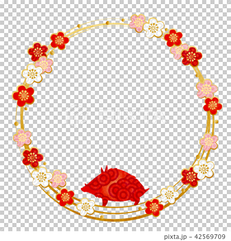 New Year's material - frame (plum, boar silhouette) texture New Year's material - frame (plum, boar silhouette) texture 42569709
