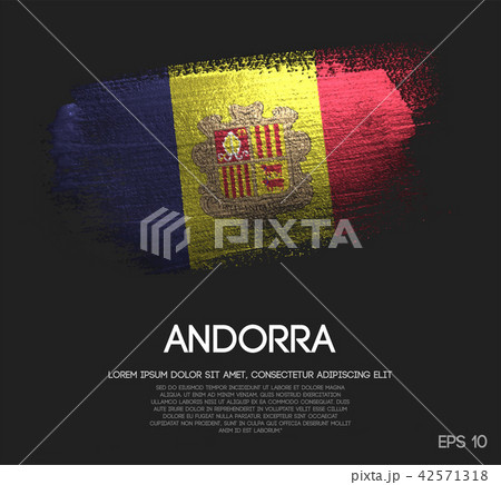 Andorra Flag Made of Glitter Sparkle Brush Paint 42571318