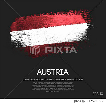Austria Flag Made of Glitter Sparkle Brush Paint