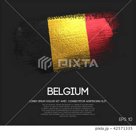 Belgium Flag Made of Glitter Sparkle Brush Paint Belgium Flag Made of Glitter Sparkle Brush Paint 42571335