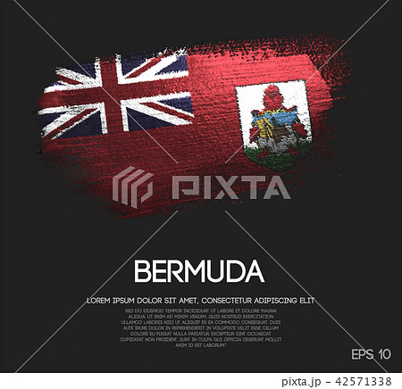 Bermuda Flag Made of Glitter Sparkle Brush Paint 42571338