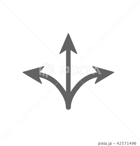 three way icon. Arrow separated on three  42571496
