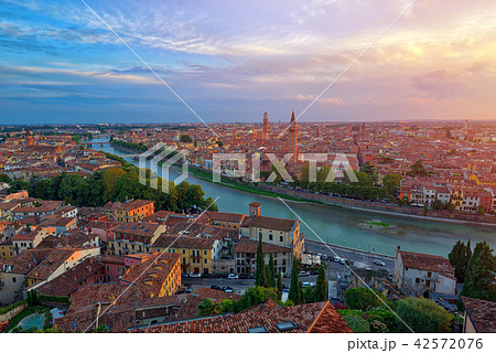 Panoramic aerial view of Verona, Italy 42572076