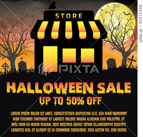 halloween store shop open in night graveyard halloween store shop open in night graveyard 42572348