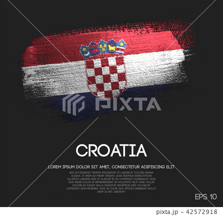 Croatia Flag Made of Glitter Sparkle Brush Paint