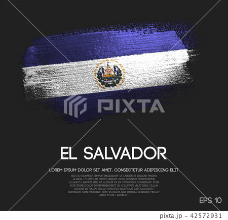 El Salvador Flag Made of Glitter Brush Paint 42572931