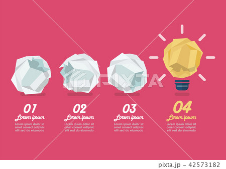 Crumpled paper light bulb with crumpled paperballs Crumpled paper light bulb with crumpled paperballs 42573182