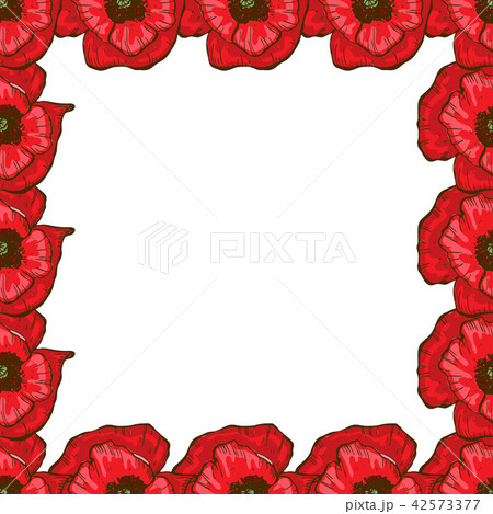 A beautiful floral frame of red poppies. A beautiful floral frame of red poppies. 42573377
