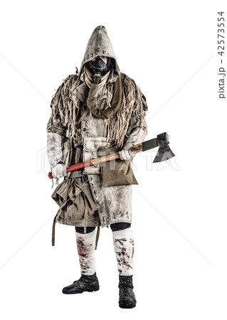 Survived after nuclear disaster human in gas mask Survived after nuclear disaster human in gas mask 42573554