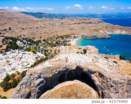 Lindos Acropolis and beach, Rhodes Lindos Acropolis and beach, Rhodes 42574900