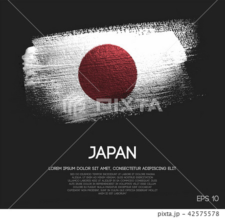 Japan Flag Made of Glitter Sparkle Brush Paint 42575578