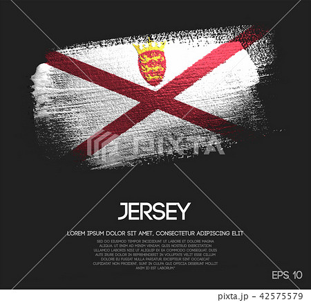 Jersey Flag Made of Glitter Sparkle Brush Paint 42575579