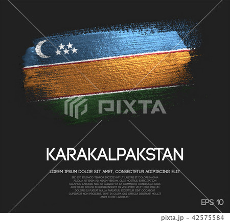 Karakalpakstan Flag Made of Sparkle Brush Pain 42575584