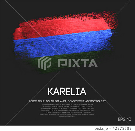 Karelia Flag Made of Glitter Sparkle Brush Paint 42575585