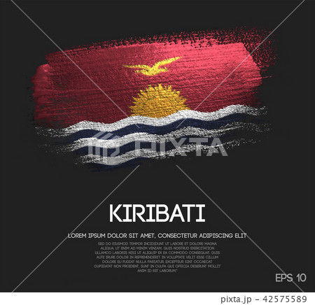 Kiribati Flag Made of Glitter Sparkle Brush Paint 42575589