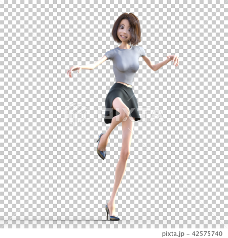 畸形人物年輕女士perming3DCG插圖素材 畸形人物年輕女士perming3DCG插圖素材 42575740