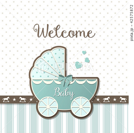 abstract vintage stroller, baby shower 42575872