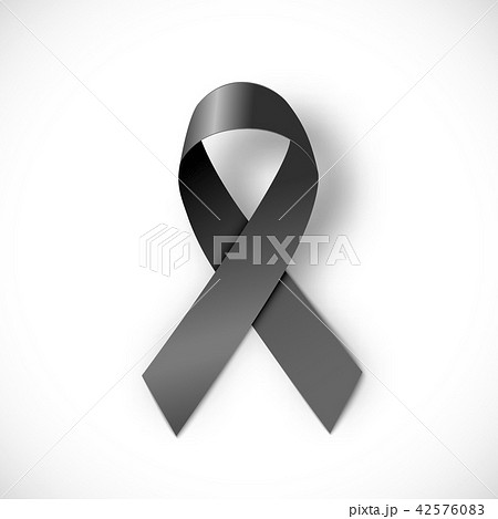 black ribbon  on white background, illustration 42576083