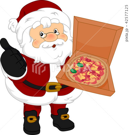Santa Pizza Ok Illustrationのイラスト素材