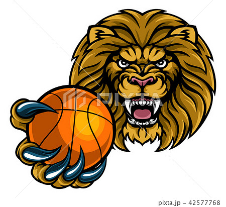 Lion Basketball Ball Sports Mascot Lion Basketball Ball Sports Mascot 42577768